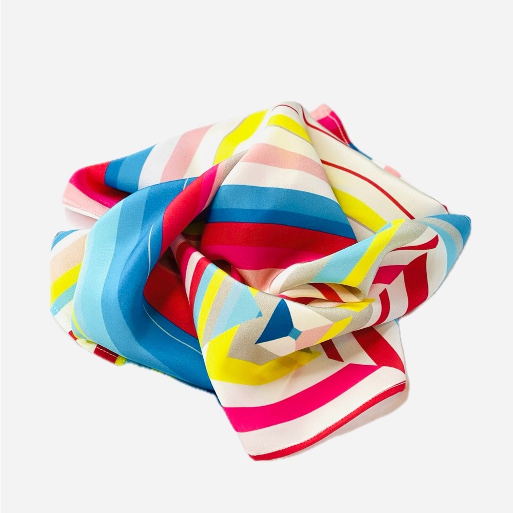 NWT SILKLETTE 100% Silk Abstract Bandana Scarf - Picture 7 of 7